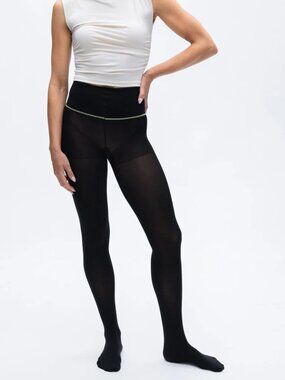 BNIB Sheertex Control Top Sheer Rip-Resist Tights, Black, Small